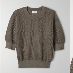 Aritzia Babaton Lucida Sweater Olive Leaf Green